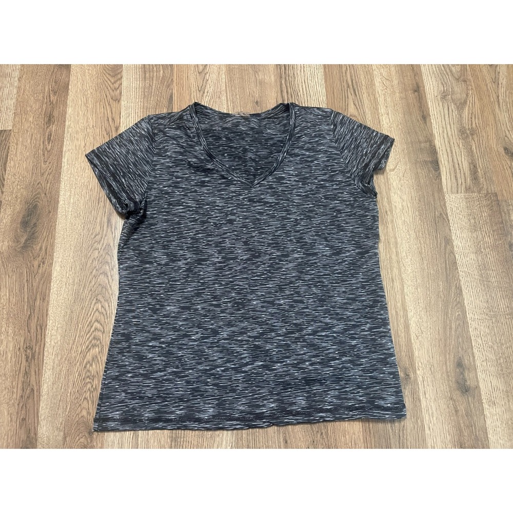 Just Be Free Shirt, Women's Size Large, Black White, V-neck, Short Sleeve